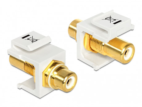 Delock 86310 Keystone Module Rca Female > Rca Female Gold Plated White / White