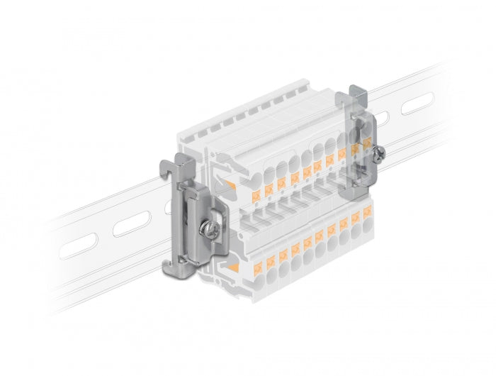 Delock 66231 Din Rail End Clamp Steel Screwable 4 Pieces