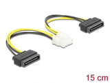 Delock 83020 Power Cable 2 X 15 Pin Sata Plug To 8 Pin Eps Male 15 Cm