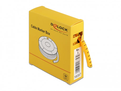 Delock 18357 Cable Marker Box, No. 3, Yellow, 500 Pieces