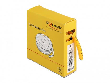 Delock 18359 Cable Marker Box, No. 5, Yellow, 500 Pieces