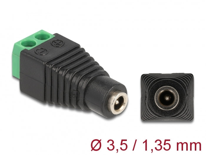 Delock 66730 Adapter Dc 1.35 X 3.5 Mm Female > Terminal Block 2 Pin