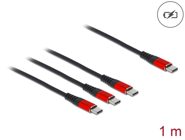 Delock 86713 Usb Charging Cable 3 In 1 Usb Type-C™ To 3 X Usb Type-C™ 1 M