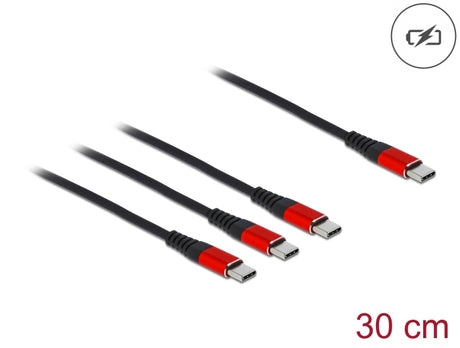 Delock 86712 Usb Charging Cable 3 In 1 Usb Type-C™ To 3 X Usb Type-C™ 30 Cm