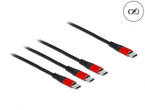 Delock 86712 Usb Charging Cable 3 In 1 Usb Type-C™ To 3 X Usb Type-C™ 30 Cm