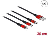 Delock 86708 Usb Charging Cable 3 In 1 Type-A To Lightning™ / 2 X Usb Type-C™