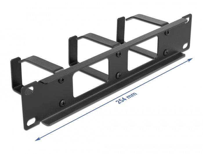 Delock 66656 10″ Cable Management Routing Panel With 2 Openings And 3 Hooks 1U