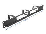 Delock 66657 19″ Cable Management Routing Panel With 2 Openings And 3 Hooks 1U