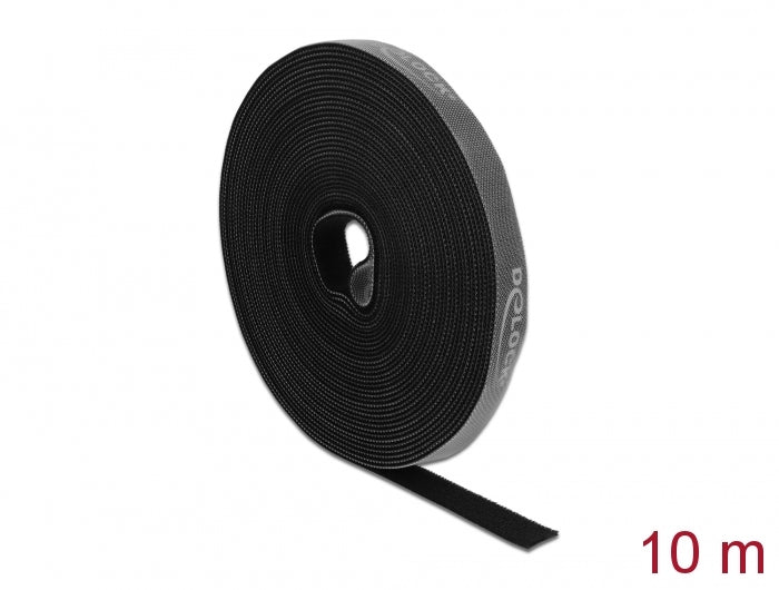 Delock 18385 Hook-And-Loop Tape On Roll L 10 M X W 15 Mm Black