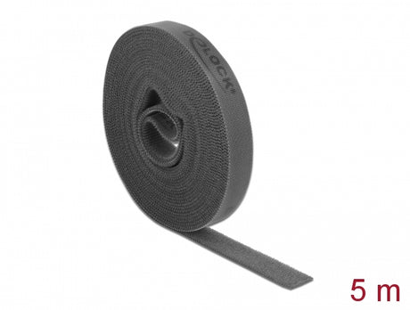 Delock 18390 Hook-And-Loop Tape On Roll L 5 M X W 15 Mm Grey