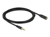 Delock 84667 Stereo Jack Extension Cable 3.5 Mm 4 Pin Male To Female 2 M Black