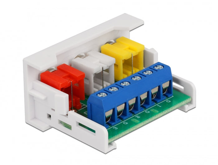 Delock 81339 Easy 45 Module 3 X Rca Female Port 22.5 X 45 Mm