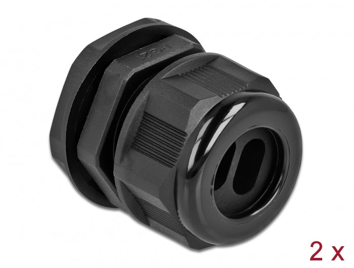 Delock 60393 Cable Gland Pg21 For Flat Cable With Two Cable Entries 2 Pieces