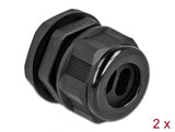 Delock 60393 Cable Gland Pg21 For Flat Cable With Two Cable Entries 2 Pieces