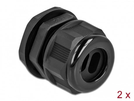 Delock 60393 Cable Gland Pg21 For Flat Cable With Two Cable Entries 2 Pieces