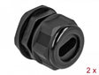 Delock 60389 Cable Gland Pg29 For Flat Cable Black 2 Pieces