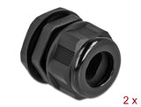 Delock 60387 Cable Gland Pg21 For Flat Cable Black 2 Pieces