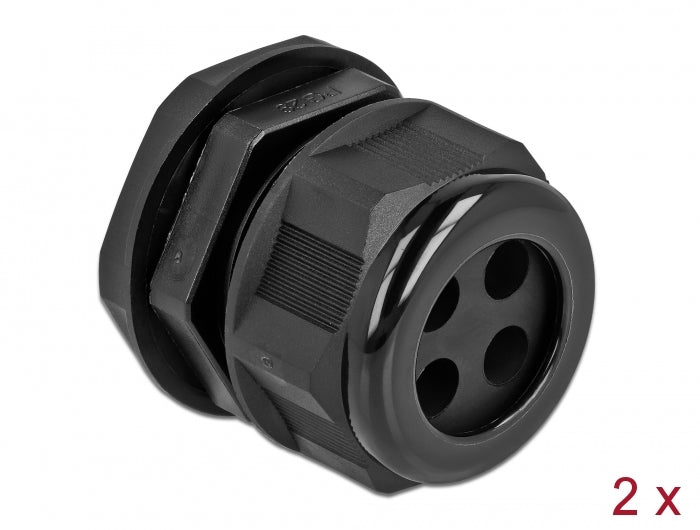 Delock 60383 Cable Gland Pg29 For Round Cable With Four Cable Entries 2 Pieces