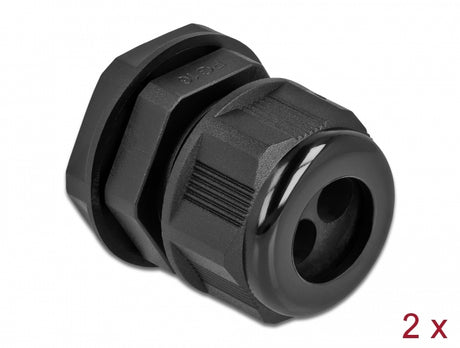 Delock 60369 Cable Gland Pg16 For Round Cable With Two Cable Entries 2 Pieces