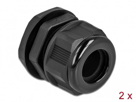 Delock 60367 Cable Gland Pg21 For Round Cable Black 2 Pieces