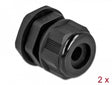 Delock 60365 Cable Gland Pg16 For Round Cable Black 2 Pieces