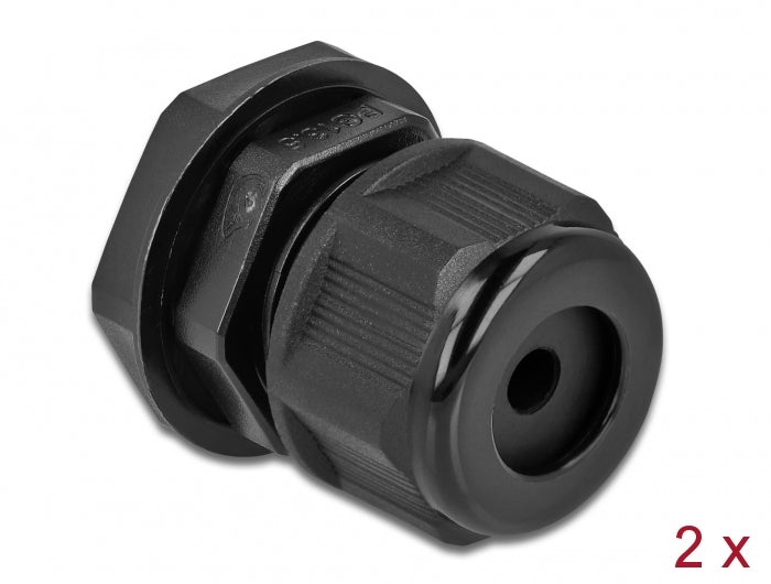 Delock 60363 Cable Gland Pg13.5 For Round Cable Black 2 Pieces