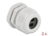 Delock 60392 Cable Gland Pg21 For Flat Cable With Two Cable Entries 2 Pieces