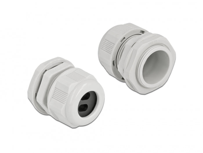 Delock 60392 Cable Gland Pg21 For Flat Cable With Two Cable Entries 2 Pieces