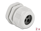 Delock 60378 Cable Gland Pg21 For Round Cable With Three Cable Entries 2 Pieces