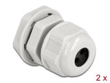 Delock 60374 Cable Gland Pg9 For Round Cable With Three Cable Entries 2 Pieces