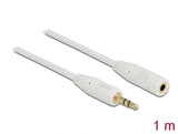 Delock 83765 Stereo Jack Extension Cable 3.5 Mm 3 Pin Male > Female 1 M White