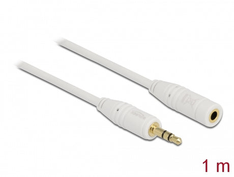 Delock 83765 Stereo Jack Extension Cable 3.5 Mm 3 Pin Male > Female 1 M White