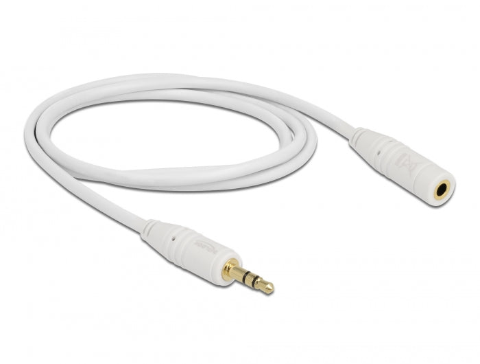 Delock 83765 Stereo Jack Extension Cable 3.5 Mm 3 Pin Male > Female 1 M White