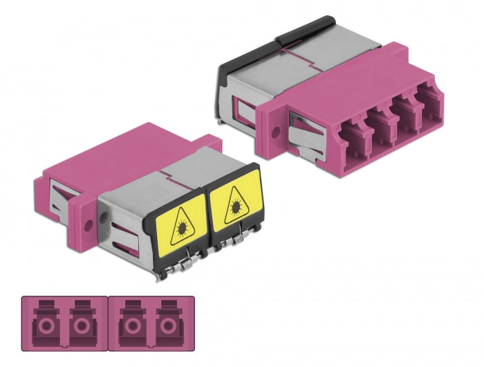 Delock 86906 Optical Fiber Coupler With Laser Protection Flip Lc Quad Female