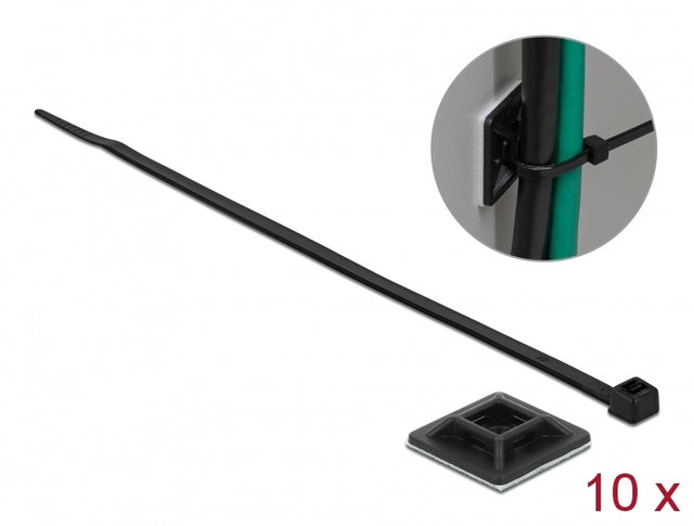 Delock 18831 Cable Tie Mount 25 X 25 Mm With Cable Tie L 300 X W 4.8 Mm Black