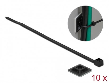 Delock 18680 Cable Tie Mount 20 X 20 Mm With Cable Tie L 200 X W 2.5 Mm Black