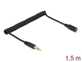 Delock 86768 Coiled Cable Extension 3.5 Mm 3 Pin Stereo Jack Male