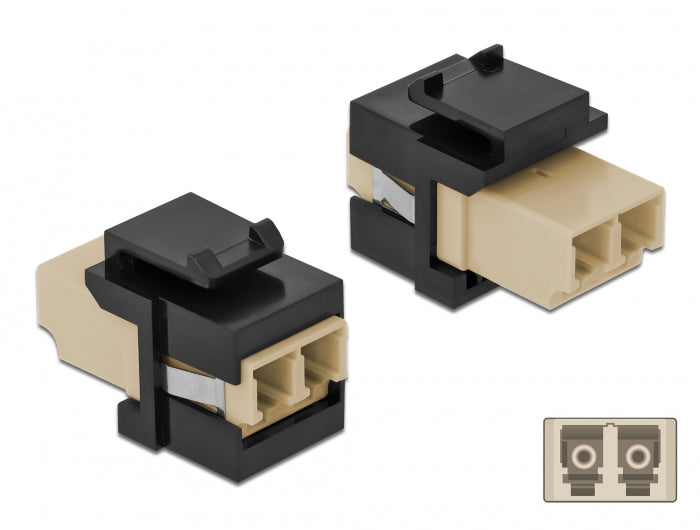 Delock 86719 Keystone Module Lc Duplex Female To Lc Duplex Female Beige / Black