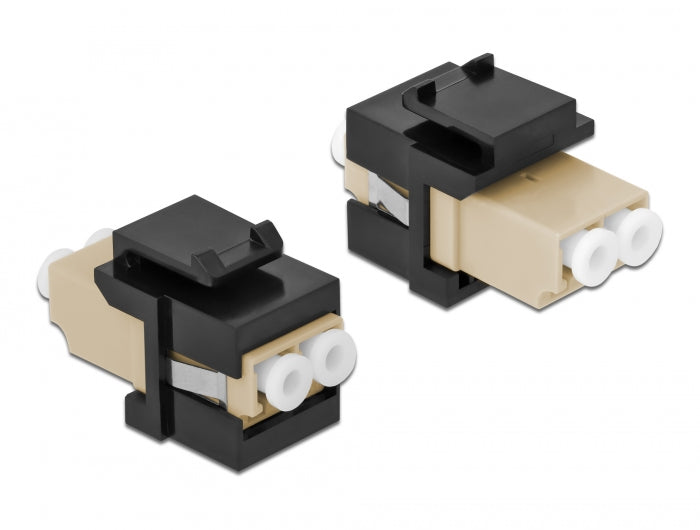 Delock 86719 Keystone Module Lc Duplex Female To Lc Duplex Female Beige / Black