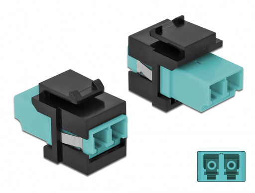 Delock 86720 Keystone Module Lc Duplex Female To Lc Duplex Female Aqua / Black