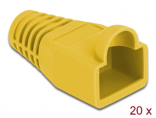 Delock 86723 Strain Relief For Rj45 Plug Yellow 20 Pieces