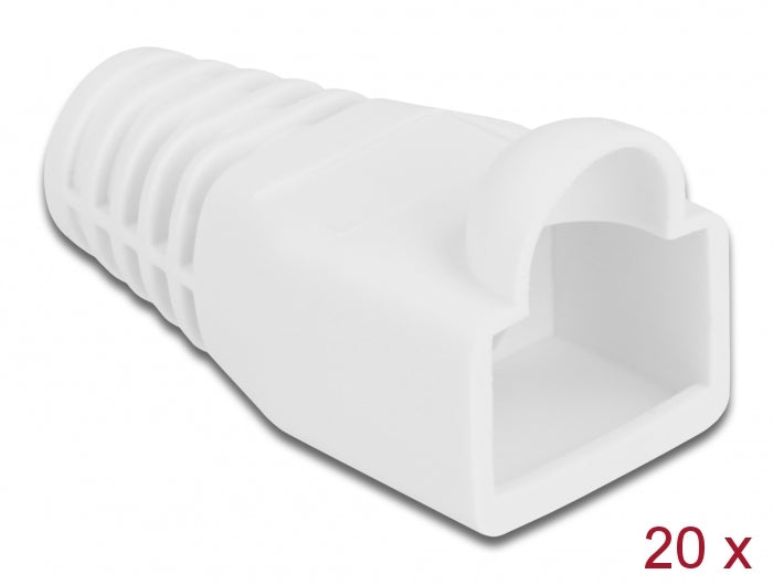 Delock 86724 Strain Relief For Rj45 Plug White 20 Pieces