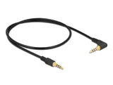 Delock 85607 Stereo Jack Cable 3.5 Mm 4 Pin Male > Male Angled 0.5 M Black