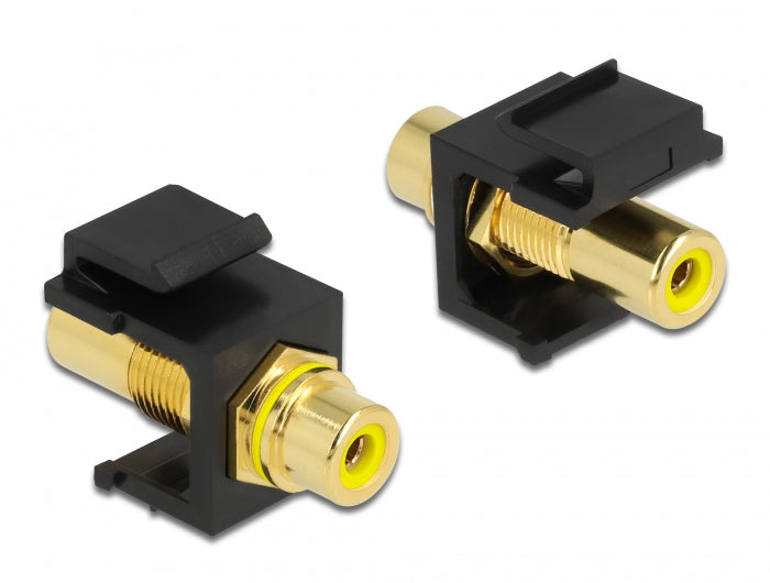 Delock 86743 Keystone Module Rca Female > Rca Female Gold Plated Yellow / Black