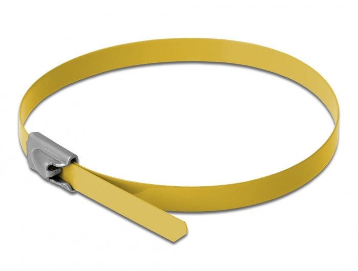 Delock 18785 Stainless Steel Cable Ties L 200 X W 4.6 Mm Yellow 10 Pieces