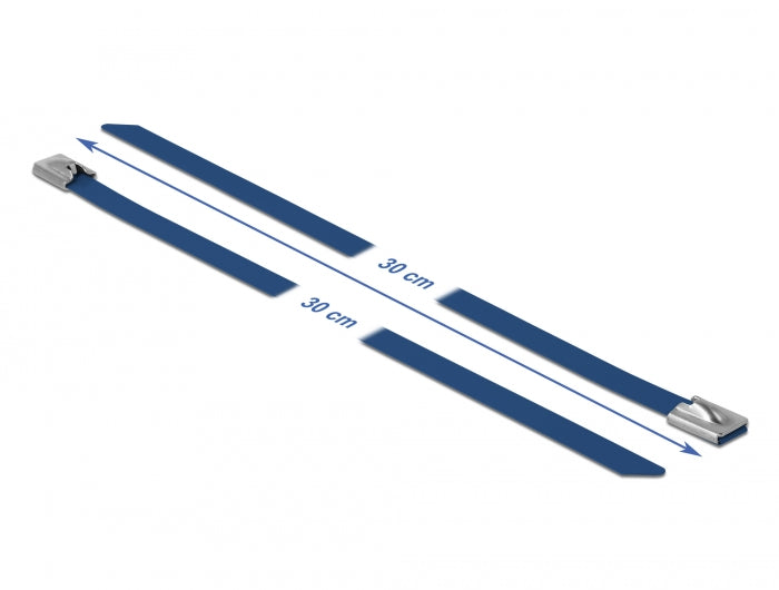 Delock 18798 Stainless Steel Cable Ties L 300 X W 7.9 Mm Blue 10 Pieces