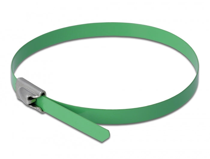 Delock 18801 Stainless Steel Cable Ties L 200 X W 4.6 Mm Green 10 Pieces