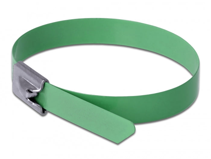 Delock 18807 Stainless Steel Cable Ties L 400 X W 7.9 Mm Green 10 Pieces