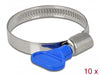 Delock 19448 Butterfly Hose Clamp 32 - 50 Mm 10 Pieces Blue