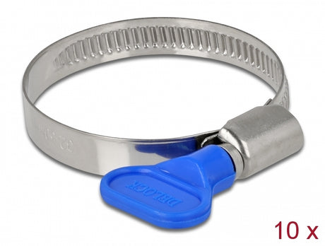 Delock 19448 Butterfly Hose Clamp 32 - 50 Mm 10 Pieces Blue